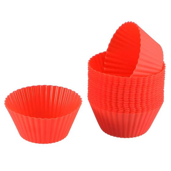 Imagem de Jogo 12 formas silicone mini cupcake bolo muffin assadeira