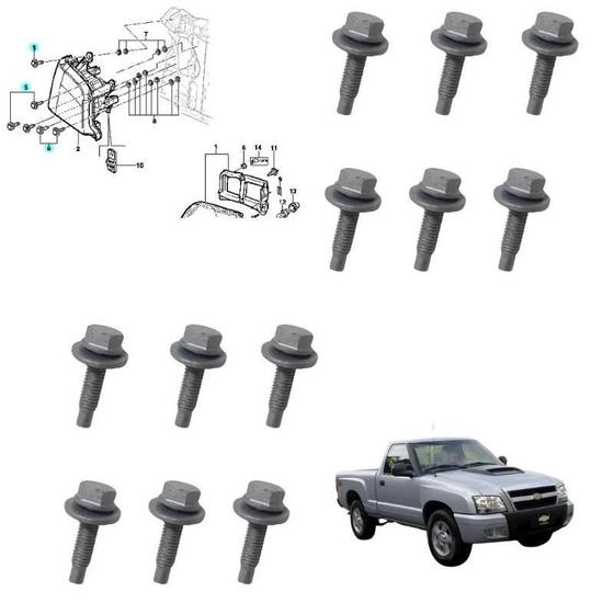 Imagem de Jogo 12 Parafusos de fixação dos faróis S10 1999 2003 2004 2005 2006 2007 A 2011 