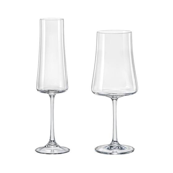 Imagem de Jogo 12 Taças De Cristal 210 Ml E 560 Ml Linha Xtra Bohemia