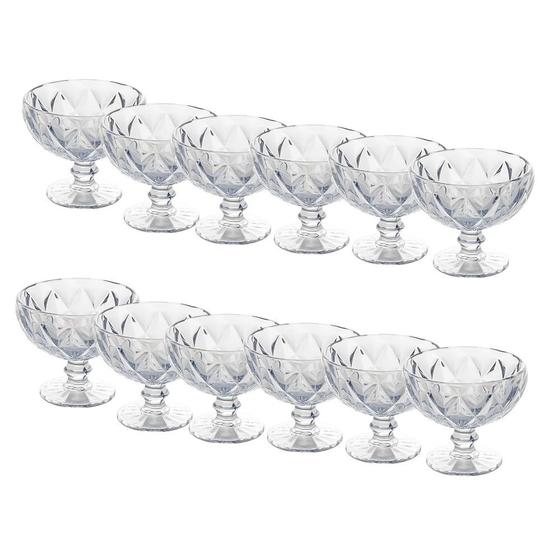 Imagem de Jogo 12 Taças de Sobremesa Coquetel Drinks Diamond Diamante Clear Class 310ml