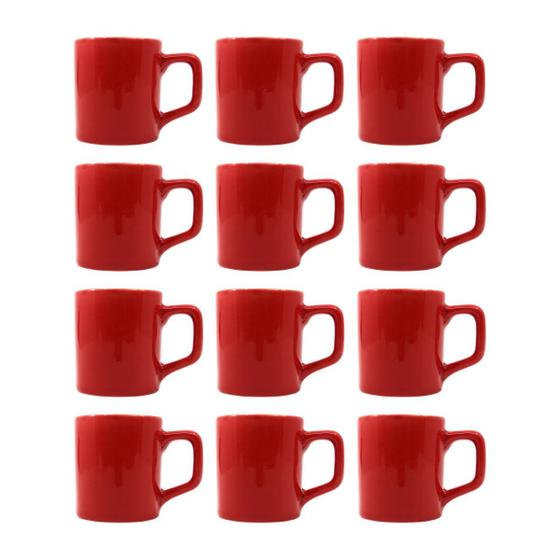 Imagem de Jogo 12 Xícaras 80mL Café Expresso Vermelho Mini Canecas Chá