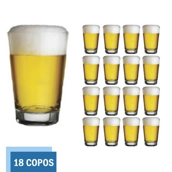 Imagem de Jogo 18 Copo De Vidro 350ml Caldereta Cerveja Suco Bar Nadir