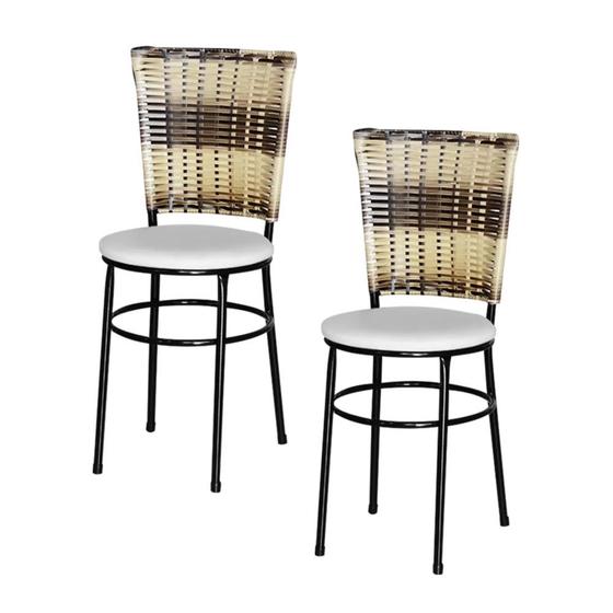 Imagem de Jogo 2 Cadeiras Preta Para Cozinha Hawai Cappuccino Premium