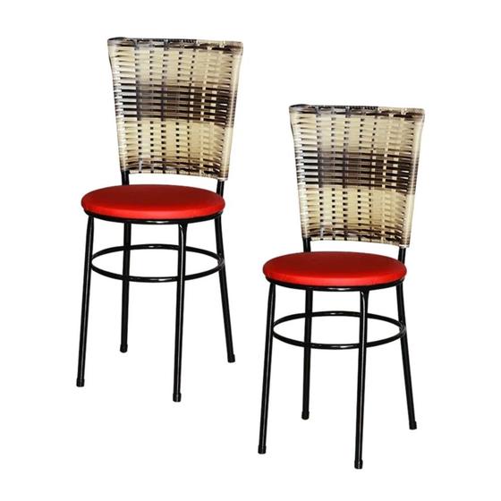 Imagem de Jogo 2 Cadeiras Preta Para Cozinha Hawai Cappuccino Premium