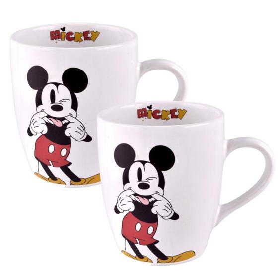 Imagem de Jogo 2 Canecas Cerâmica Mickey Mouse Disney 330ml - Tuut