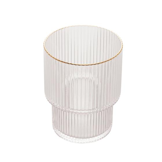 Imagem de Jogo 2 copo baixos 220ml de cristal de chumbo com borda dourada Lines Wolff - 28962
