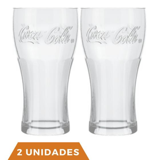 Imagem de Jogo 2 Copos de Vidro 300ML Coca-Cola Transparente Nadir