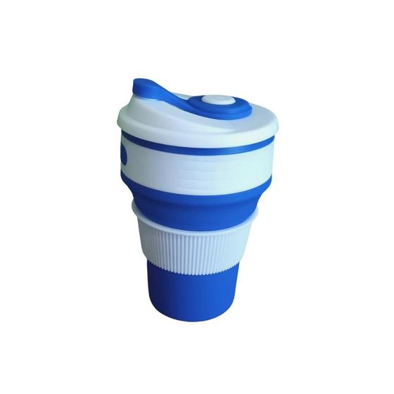 Imagem de Jogo 2 Copos Retráteis Silicone com Tampa 350ml Portátil