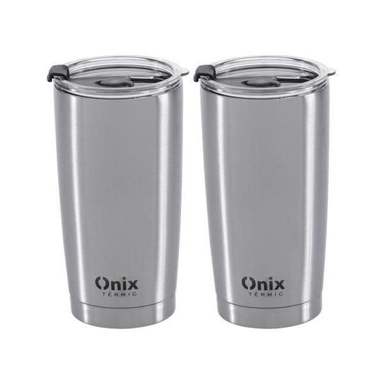 Imagem de Jogo 2 Copos Térmicos Água Café Onix Termic 580Ml Camping