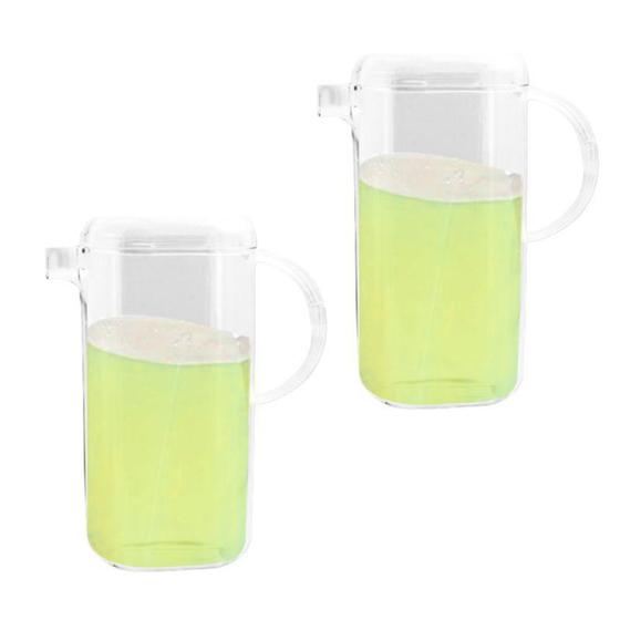Imagem de Jogo 2 Jarra com Tampa Acrilico Refresco Suco Vitamina Reutilizável Não Quebra - 123 Útil
