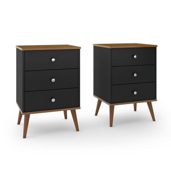 Imagem de Jogo 2 Mesas Cabeceira Mesinhas Quarto Decoração Moderna Lateral Cama Organizadora MIX