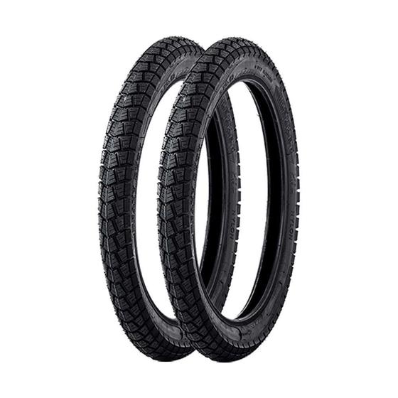 Jogo 2 Pneus de Moto Itaro Trekker 2.75-18 48P + 90/90-18 51P TT Menor preço em Jogo 2 Pneus de Moto Itaro Trekker 2.75-18 48P + 90/90-18 51P TT