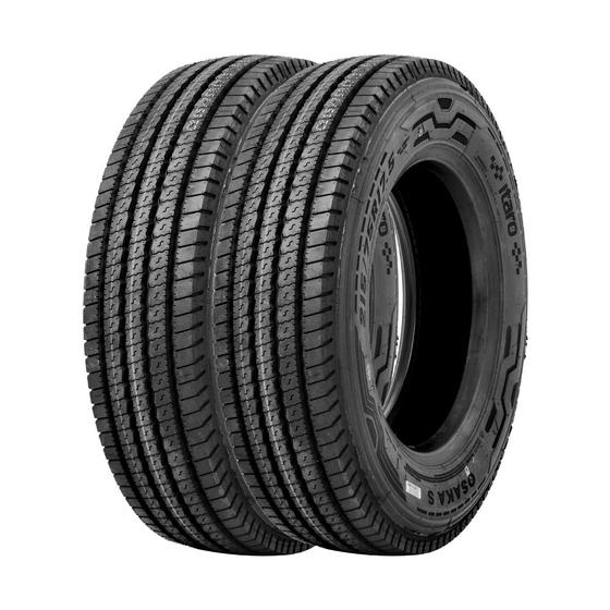 Imagem de Jogo 2 Pneus Itaro Aro 17.5 Osaka S 215/75R17.5 126/124L 16 Lonas - Direcional / Liso