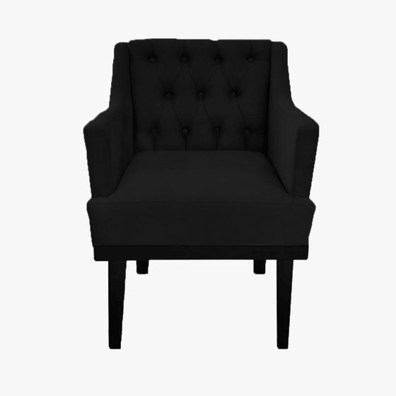 Imagem de Jogo 2 Poltronas Decorativa Em Capitonê Para Quarto e Closet Classica Corano Preto LM DECOR