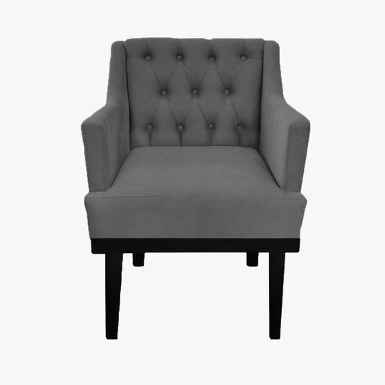 Imagem de Jogo 2 Poltronas Decorativa Em Capitonê Para Quarto e Closet Classica Suede Cinza LM DECOR