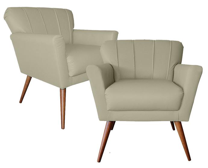 Imagem de Jogo 2 Poltronas Estofada Para Recepção Confortável - Suede - Sv Decor