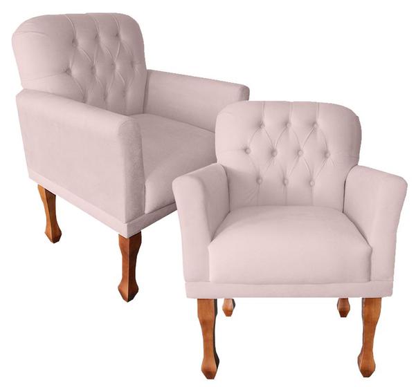 Imagem de Jogo 2 Poltronas Stephany Capitone Estofada Capitone - Suede - Sv Decor
