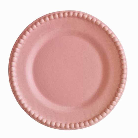 Jogo 2 Pratos Rasos Bolinha Rosa Claro Fosco Cerâmica Menor preço em Jogo 2 Pratos Rasos Bolinha Rosa Claro Fosco Cerâmica
