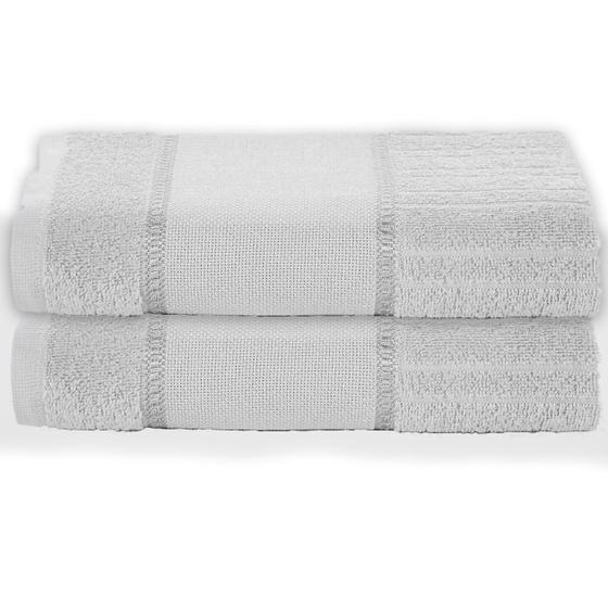 Imagem de Jogo 2 Toalhas de Banho Algodão Macias Alta Absorção Hotel Secagem Rápida Academia Grande Resistente