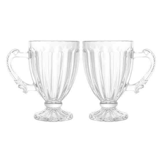 Imagem de Jogo 2 Xícaras de Café Vidro Transparente Imperial Cristal 100ml Lyor