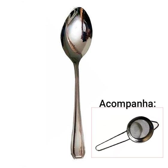 Jogo 24 Colher de Mesa Talheres Peneira em Aço Inox para Cozinha Bar Restaurante Univendas Menor preço em Jogo 24 Colher de Mesa Talheres Peneira em Aço Inox para Cozinha Bar Restaurante Univendas
