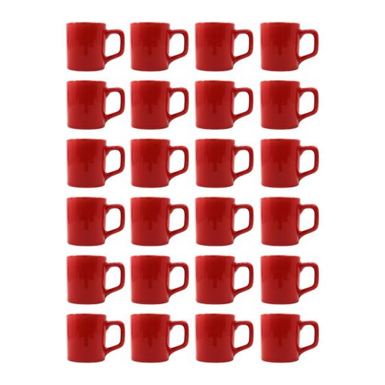 Imagem de Jogo 24 Xícaras 80mL Café Expresso Vermelho Mini Canecas Chá