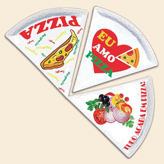Imagem de Jogo 3 Pratos De Pizza Cerâmica  Pode Assar Direto no Forno