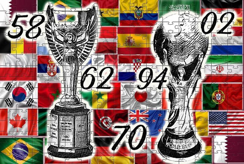 Imagem de Jogo 3 Quebra-Cabeças Futebol Taça Da Copa Do Mundo 60 Peças