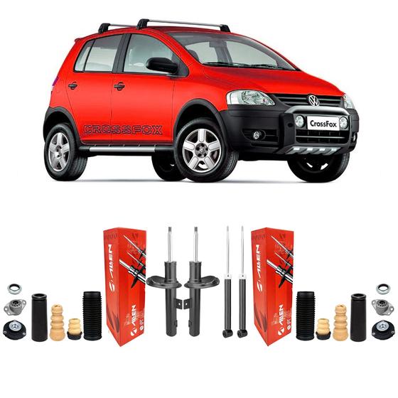 Imagem de Jogo 4 Amortecedor + Kit Reparo VW Cross Fox 2008 2009 2010