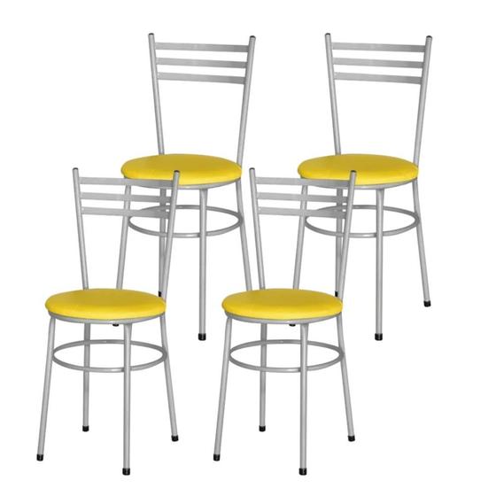 Imagem de Jogo 4 Cadeiras Para Cozinha Epoxi Cinza