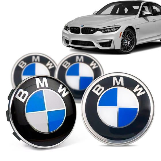 Imagem de Jogo 4 Calota Centro Roda Original BMW M3 2019+ Emblema Azul