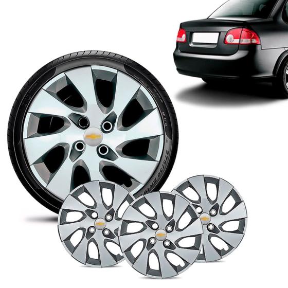 Jogo 4 Calota Chevrolet GM Corsa Sedan Aro 13 Prata Emblema Prata Menor preço em Jogo 4 Calota Chevrolet GM Corsa Sedan Aro 13 Prata Emblema Prata