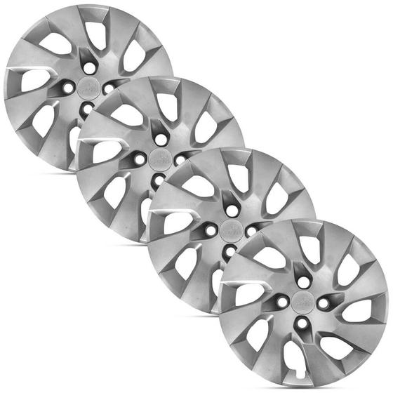 Imagem de Jogo 4 Calota Modelo Original Onix Prisma Prata Aro 14 Grid