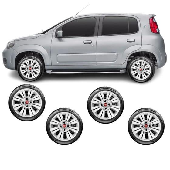 Imagem de jogo 4 calotas Fiat aro 14 Uno, Palio, Doblo, Strada 