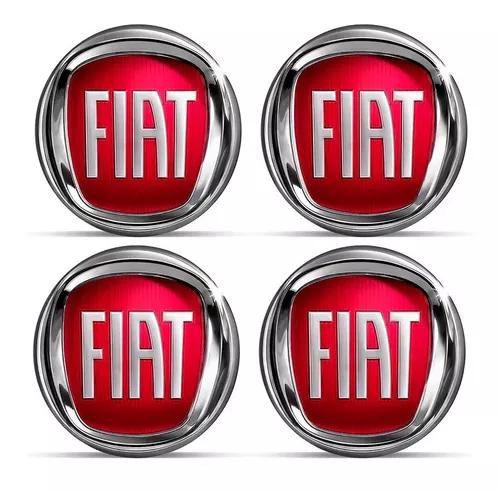 Imagem de Jogo 4 Emblema Calota Fiat Vermelho Resinado 48MM