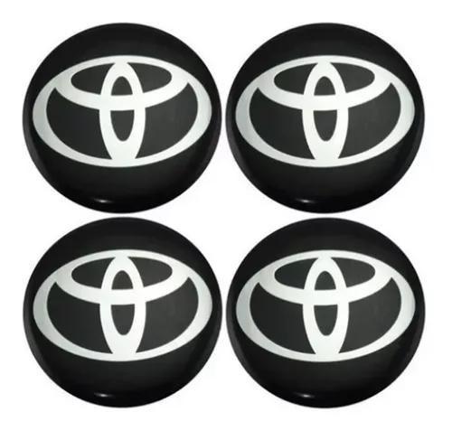 Imagem de Jogo 4 Emblema Calota Toyota Preto Resinado 48MM