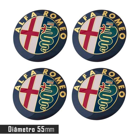 Imagem de Jogo 4 Emblema Roda Alfa Romeo 55mm.