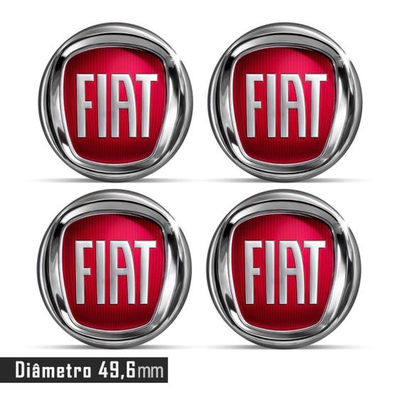 Imagem de Jogo 4 Emblema Roda  Fiat Punto 49,6mm. (ACRÍLICO)