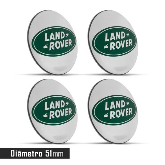 Imagem de Jogo 4 Emblema Roda  Land Rover Prata 51mm