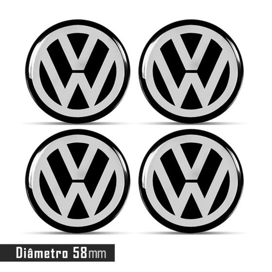 Imagem de Jogo 4 Emblema Roda   Volkswagen 58mm.