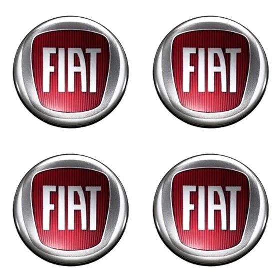 Imagem de Jogo 4 Emblemas De Calotas Resinado Fiat 48Mm