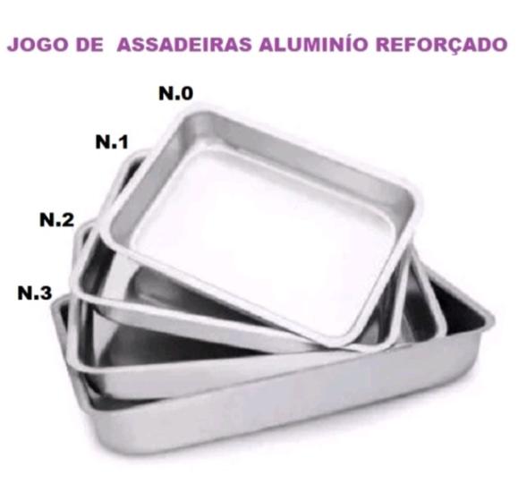 Imagem de Jogo 4 Forma de Bolo Retangular incluso Forma Forno Elétrico Alumínio Profissional