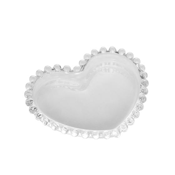 Imagem de Jogo 4 mini pratos 12 cm  para sobremesa de cristal coração Pearl Wolff - 28370