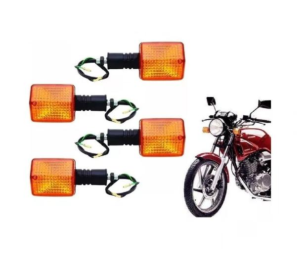 Imagem de Jogo 4 Piscas Lente Laranja Nx 150 200 350 Cbx 200 Strada Sahara Xlx 350