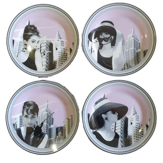 Imagem de Jogo 4 pratos decoração/sobremesa retrô girls -porcelana