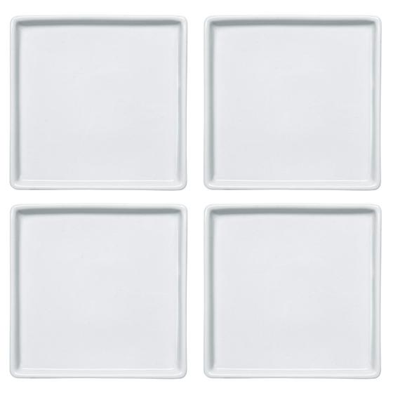 Jogo 4 Pratos Quadrados Rasos em Porcelana 16x16cm Americana Germer Branco é boa?