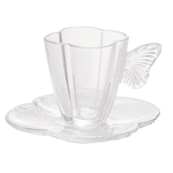 Jogo 4 xícaras 80ml para café de vidro com pires Butterfly Wolff - 29271 Menor preço em Jogo 4 xícaras 80ml para café de vidro com pires Butterfly Wolff - 29271