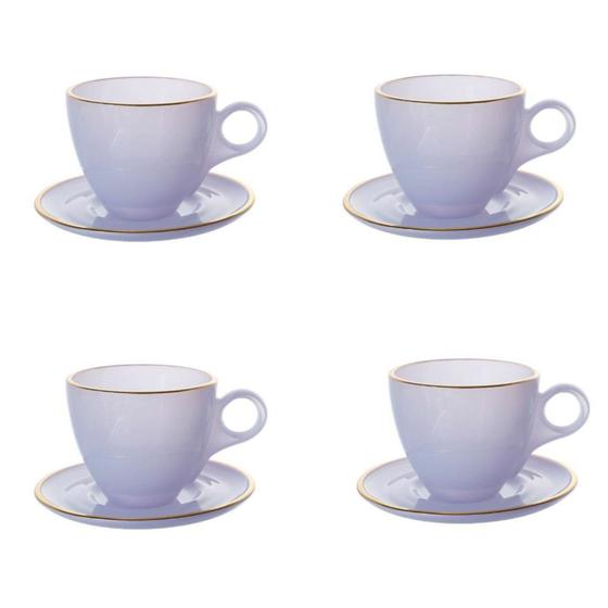 Imagem de Jogo 4 Xícaras Café Com Pires Cristal Matte 170ml Hauskraft