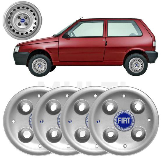 Imagem de Jogo 4X Calota Centro Roda Aro13 Fiat Mille Fire 2002 A 2010