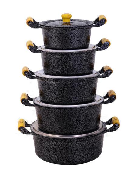 Jogo 5 peças Panelas Caçarolas de Alumínio Batido Craqueada Menor preço em Jogo 5 peças Panelas Caçarolas de Alumínio Batido Craqueada